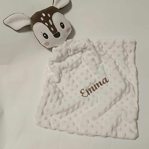 Őzikés szundikendő, rongyi, nyunyóka hímzett névvel  -  - Meska.hu