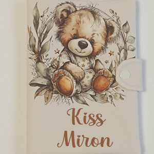 Macis textil egészségügyi kiskönyv borító névvel , Baba - mama, Babaemlékek, Egészségügyi kiskönyv borító, Varrás, Fotó, grafika, rajz, illusztráció, MESKA