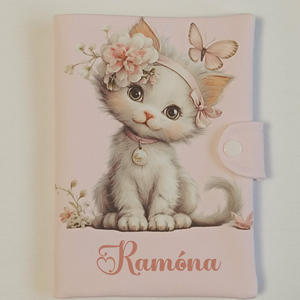 Cicás textil egészségügyi kiskönyv borító névvel , Baba - mama, Babaemlékek, Egészségügyi kiskönyv borító, Varrás, Fotó, grafika, rajz, illusztráció, MESKA