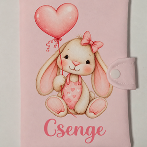 Egészségügyi kiskönyv borító névvel nyuszi mintával - Meska.hu
