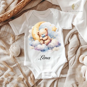 Alvó maci mintás, névre szóló Bódy, rövid-hosszú ujjú, Ruha & Divat, Babaruha & Gyerekruha, Body, , MESKA