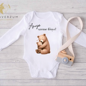 Anya szeme fénye! Feliratos body maci mintával., Ruha & Divat, Gyerekruha, Baba body, , MESKA