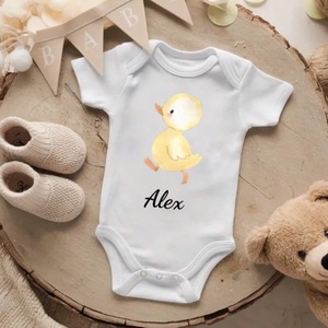Névre szóló body, kiskacsa mintával, rövid/ hosszú ujjú, Otthon & Életmód, Babaszoba, gyerekszoba, Babatakaró, gyerek pléd, , MESKA
