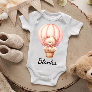 Névre szóló body, rózsaszín maci  mintával, rövid/ hosszú ujjú, Otthon & Életmód, Babaszoba, gyerekszoba, Babatakaró, gyerek pléd, , MESKA