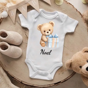 Névre szóló body, kék maci  mintával, rövid/ hosszú ujjú, Otthon & Életmód, Babaszoba, gyerekszoba, Babatakaró, gyerek pléd, , MESKA