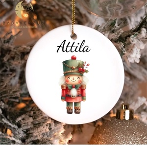 Névre szóló, karácsonyfa dísz, diótörő mintával, Karácsony, Karácsonyi lakásdekoráció, Karácsonyfadíszek, , MESKA