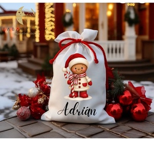 Névre szóló,  Mikulás zsák, mézeskalács mintával - Meska.hu