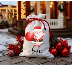 Névre szóló,  Mikulás zsák, télapó mintával - Meska.hu