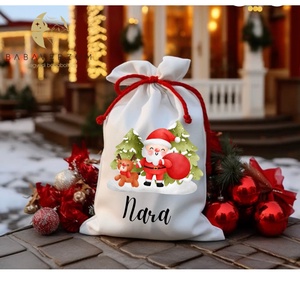 Névre szóló,  Mikulás zsák, télapó mintával - Meska.hu