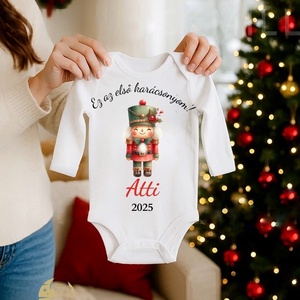 Névre szóló, első karácsonyos body, diótörő mintával - Meska.hu