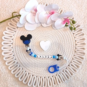 Egyedi névre szóló cumilánc MAM adapterrel, Disney csattal, Baba - mama, Baba játékok, Cumilánc, Gyöngyfűzés, gyöngyhímzés, MESKA