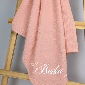 Névre szóló duplagéz babatakaró - rózsaszín, Baba - mama, Baba ágynemű, Babatakaró, gyerek pléd, , Van bármi édesebb, mint egy békésen szunyókáló kisbaba? Csak az, ha egy pihe-puha, 100% pamut dupla..., MESKA