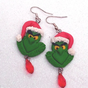 Grinch  - ékszer - fülbevaló - lógó fülbevaló - Meska.hu