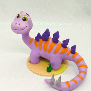 Liló Dínó Egyedi Örök Tortadísz  - otthon & életmód - konyhafelszerelés, tálalás - sütés, főzés - sütidísz - Meska.hu