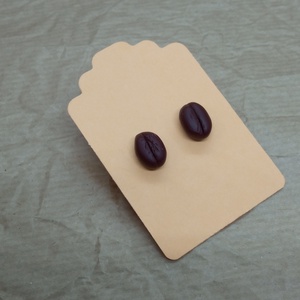 Kávészem bedugós  fülbevaló  - ékszer - fülbevaló - pötty fülbevaló - Meska.hu