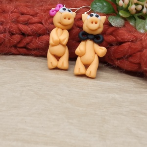 Malac pár gyurma fülbevaló - ékszer - fülbevaló - lógó fülbevaló - Meska.hu