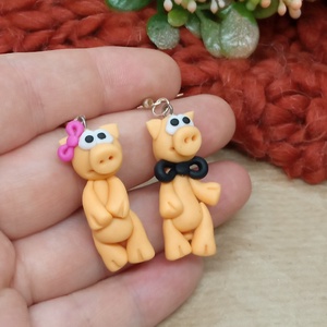 Malac pár gyurma fülbevaló - ékszer - fülbevaló - lógó fülbevaló - Meska.hu