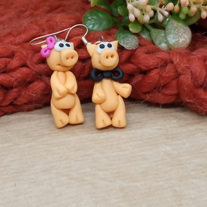 Malac pár gyurma fülbevaló - ékszer - fülbevaló - lógó fülbevaló - Meska.hu