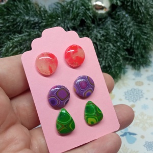 Vidám Pici bedugós fülbevaló szett - ékszer - fülbevaló - pötty fülbevaló - Meska.hu