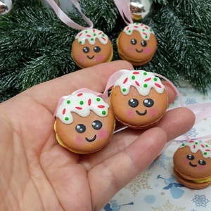 Mázas Mézi Pofi Macaron Karácsonyfadísz szeretettel szett ,gyermekbarát karácsonyfadísz, karácsonyi dekor  - karácsony - karácsonyi lakásdekoráció - karácsonyfadíszek - Meska.hu