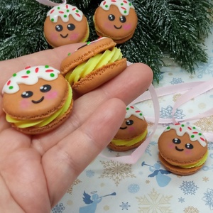 Mázas Mézi Pofi Macaron Karácsonyfadísz szeretettel szett ,gyermekbarát karácsonyfadísz, karácsonyi dekor  - karácsony - karácsonyi lakásdekoráció - karácsonyfadíszek - Meska.hu