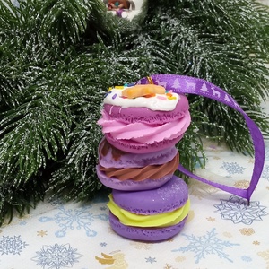 Macaron torony Karácsonyfadísz gyermekbarát karácsonyfadísz, karácsonyi dekor  - karácsony - karácsonyi lakásdekoráció - karácsonyfadíszek - Meska.hu
