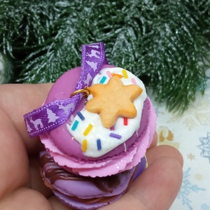 Macaron torony Karácsonyfadísz gyermekbarát karácsonyfadísz, karácsonyi dekor  - karácsony - karácsonyi lakásdekoráció - karácsonyfadíszek - Meska.hu