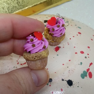 Muffin fülbevaló  - ékszer - fülbevaló - lógó fülbevaló - Meska.hu