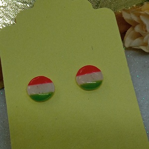 Ici Trikolor Bedugós  fülbevaló  - ékszer - fülbevaló - pötty fülbevaló - Meska.hu