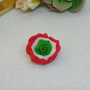 Trikolor  rózsa Kitűző /kokárda - ékszer - fülbevaló - lógó fülbevaló - Meska.hu