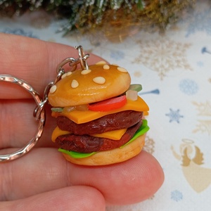 Dupla burger  kulcstartó  - táska & tok - kulcstartó & táskadísz - kulcstartó - Meska.hu