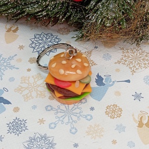 Dupla burger  kulcstartó  - táska & tok - kulcstartó & táskadísz - kulcstartó - Meska.hu