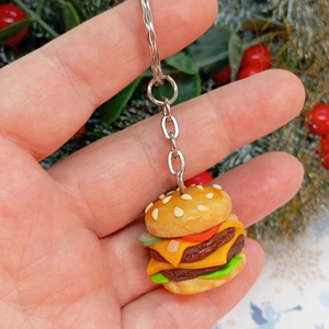 Dupla burger  kulcstartó , Táska & Tok, Kulcstartó & Táskadísz, Kulcstartó, Ékszerkészítés, Gyurma, MESKA