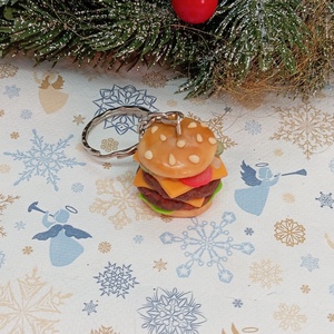 Dupla burger  kulcstartó  - táska & tok - kulcstartó & táskadísz - kulcstartó - Meska.hu