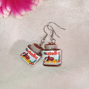 Nutellás üvegek fülbevaló , Ékszer, Fülbevaló, Lógó fülbevaló, Ékszerkészítés, Gyurma, MESKA