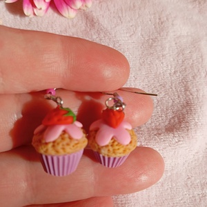 Pici Epres  Muffin fülbevaló , Ékszer, Fülbevaló, Lógó fülbevaló, Ékszerkészítés, Gyurma, MESKA