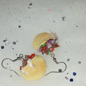 Gyros fülbevaló , Ékszer, Fülbevaló, Lógó fülbevaló, Gyurma, Ékszerkészítés, MESKA