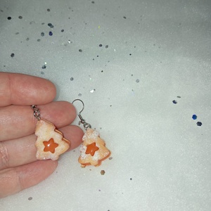 Karácsonyi linzer  fülbevaló   - ékszer - fülbevaló - lógó fülbevaló - Meska.hu