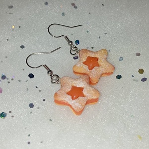 Karácsonyi linzer csillag fülbevaló   - ékszer - fülbevaló - lógó fülbevaló - Meska.hu