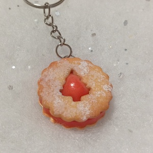 Karácsonyi linzer kulcstartó , Táska & Tok, Kulcstartó & Táskadísz, Kulcstartó, Ékszerkészítés, Gyurma, MESKA