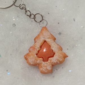 Karácsonyi linzer kulcstartó , Táska & Tok, Kulcstartó & Táskadísz, Kulcstartó, Ékszerkészítés, Gyurma, MESKA