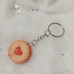 Karácsonyi szívecskés linzer kulcstartó  - táska & tok - kulcstartó & táskadísz - kulcstartó - Meska.hu