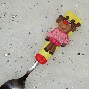 Rénis  kávéskanál teáskanál rénszarvas kakaós kanál , Otthon & Életmód, Konyhafelszerelés, tálalás, Tálalás, Bögre & Csésze, Gyurma, MESKA