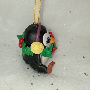 Cuki fülmelegítős Pingvin Karácsonyfadísz - karácsony - karácsonyi lakásdekoráció - karácsonyfadíszek - Meska.hu