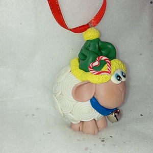 Sapkás fiú Fehér duci bárány  Karácsonyfadísz gyermekbarát karácsonyfa dísz, karácsonyi dekor  - karácsony - karácsonyi lakásdekoráció - karácsonyfadíszek - Meska.hu