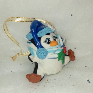 Cuki sapis sálas Pingvin Karácsonyfadísz - karácsony - karácsonyi lakásdekoráció - karácsonyfadíszek - Meska.hu