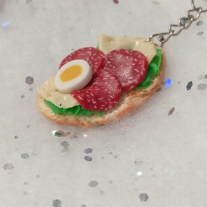 Retró Szalámis szendvics kulcstartó  - táska & tok - kulcstartó & táskadísz - kulcstartó - Meska.hu