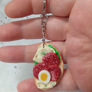 Retró Szalámis szendvics kulcstartó  - táska & tok - kulcstartó & táskadísz - kulcstartó - Meska.hu