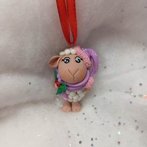 Sapkás sálas fehér bárány  Karácsonyfadísz gyermekbarát karácsonyfa dísz, karácsonyi dekor  - karácsony - karácsonyi lakásdekoráció - karácsonyfadíszek - Meska.hu