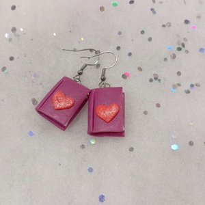 Mini könyvecske  fülbevaló  - ékszer - fülbevaló - lógó fülbevaló - Meska.hu